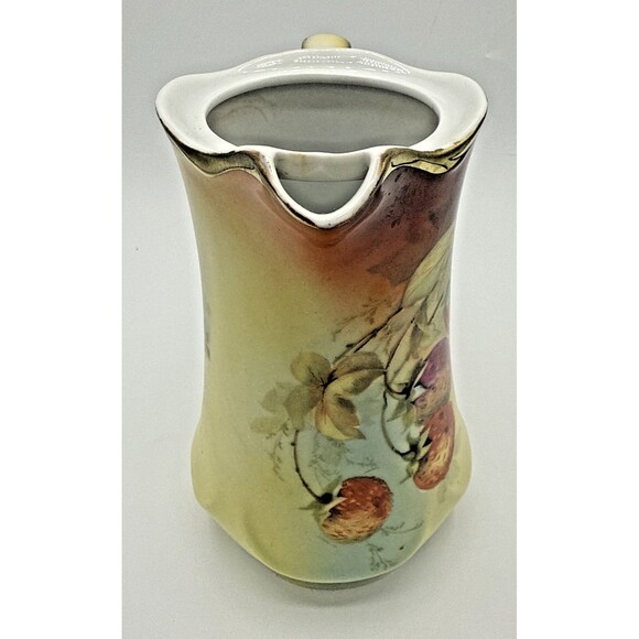 Vintage Jaeger & Co Strawberries Bavaria Hand Painted Porcelain Tea Pot Signed - Picture 11 of 16